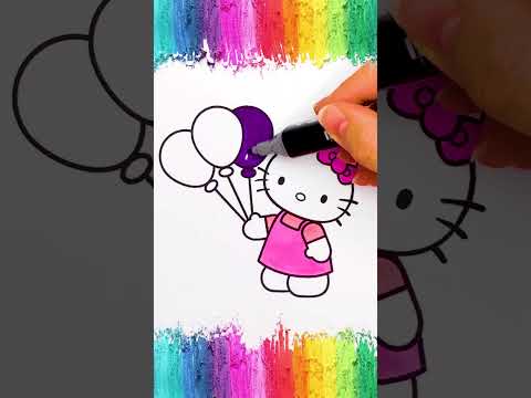 Coloriage de HELLO KITTY 😻 Abonnez-vous pour plus de vidéos, c'est gratuit 🤗