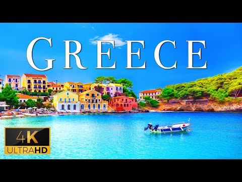 FLYING OVER GREECE (4K UHD) - Relaxing Piano Music With Wonderful Nature Videos For Stress Relief