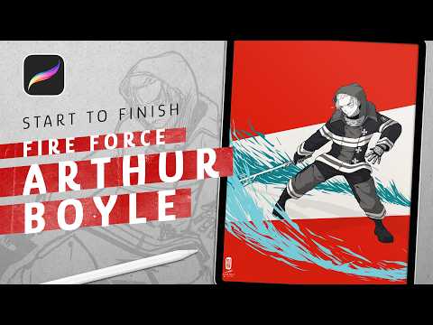 Arthur Boyle - Fire Force version longue (pencil sound only) #dessin#drawing#illustration#procreate