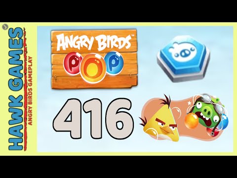 Angry Birds Stella POP Bubble Shooter Level 416 - Walkthrough, No Boosters
