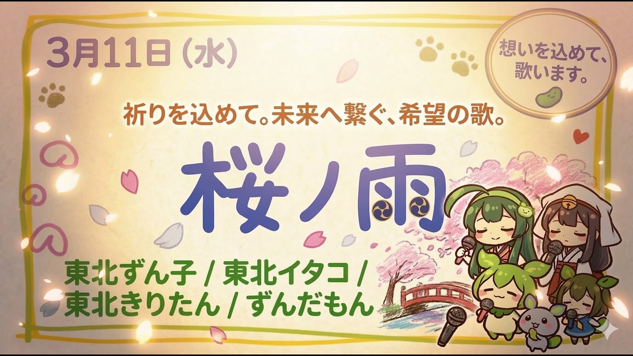 🌸『桜ノ雨』あの日に届ける合唱｜ずんだもん×東北三姉妹【MMD】