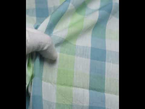 Check Blue & Green Pure Cotton 90 GSM Handwoven Fabric — video