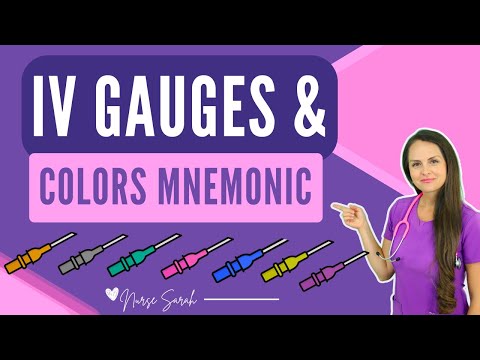 IV Needle Gauge Sizes, Colors, Flow Rate, and Nursing Mnemonic for IV Catheters