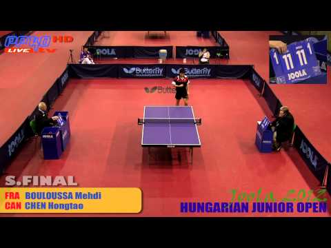 JOOLA Hungarian 2012 - Boys Singles S. Final Bouloussa M. - Chen H.