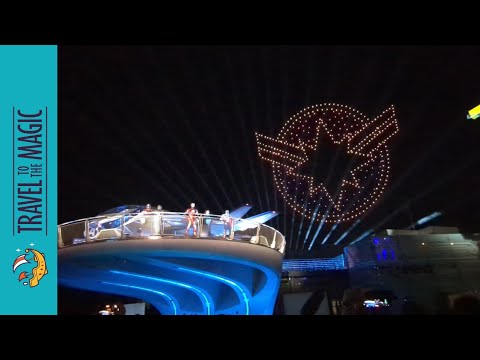 Avengers Assemble Drone and Fireworks show at Avengers Campus Paris