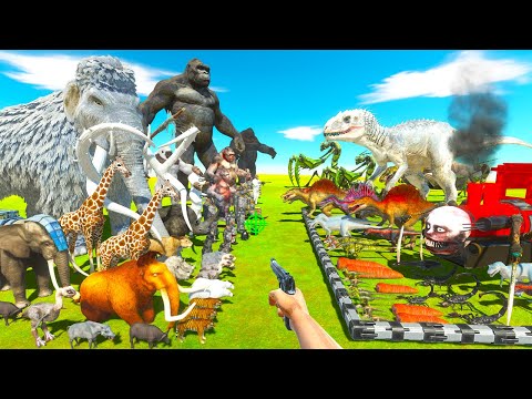 Mutant Primates & Ice Age Animal vs Reptiles & Carnivore Dinosaurs - Animal Revolt Battle Simulator