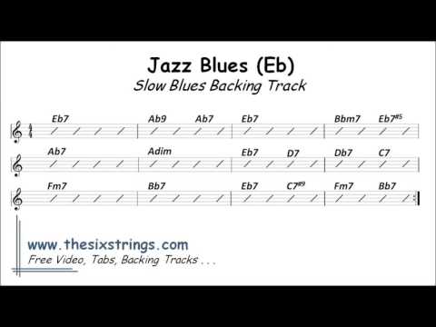 Jazz Blues Backing Track - 16 Slow Blues (Eb)