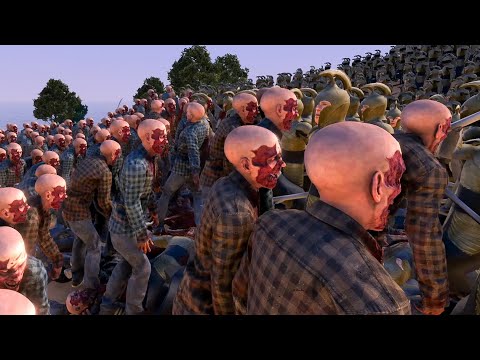 20000 RUNNER ZOMBIES VS 20000 ELF WARRIOR NO SHIELDS - Ultimate Epic Battle Simulator 2 UEBS2