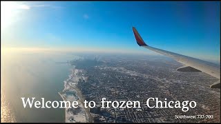 Southwest 737-700 landing in frozen Chicago