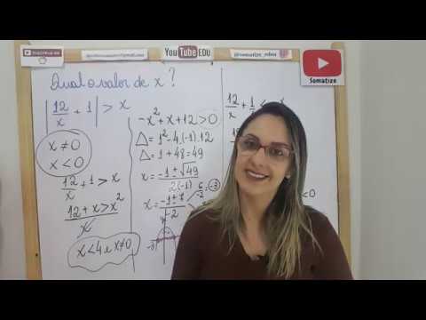 Inequação modular | 12/x + 1 | é maior que x - Professora Edna Mendes | Somatize