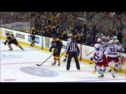 John Tortorella giving ref Dan O'Halloran heck May 19 2013 NY Rangers vs Boston Bruins NHL Hockey