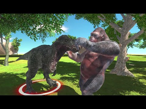 Epic Battle! T-REX vs GORO THE GIANT-Who is Faster and Stronger?Animal Revolt Battle Simulato-ARBS