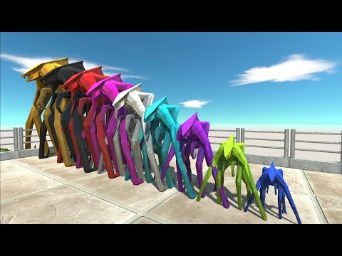 AQUAMAN  DEATH CLIMB VS DIFFERENT SIZE MUTO FEMALE  - Animal Revolt Battle Simulator