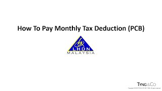 IRB - How To Pay Monthly Tax Deduction (PCB)