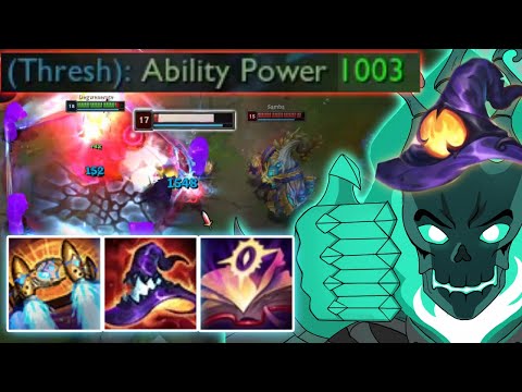 1000+ AP Thresh DELETES ALL! - Mejai's AP Thresh Mid vs Aurelion Sol - League of Legends
