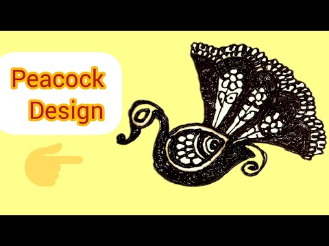 very easy peacock 🦚design||peacock kaise banaye||simple peacock@Yashica-k2z