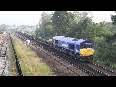 Maritime 66148 hauls loaded Steel from Scunthorpe through Paddock Wood heading to Dollands Moor
