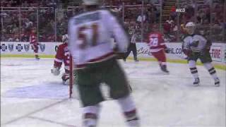 Owen Nolan Funny Blooper Goal vs Red Wings 3/26/2010