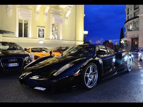 Noisy black Ferrari Enzo in Monaco! Straight piped, accelerations and more!