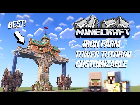 Minecraft Iron Farm Tower Tutorial [Aesthetic] [Customizable] [1440p HD]