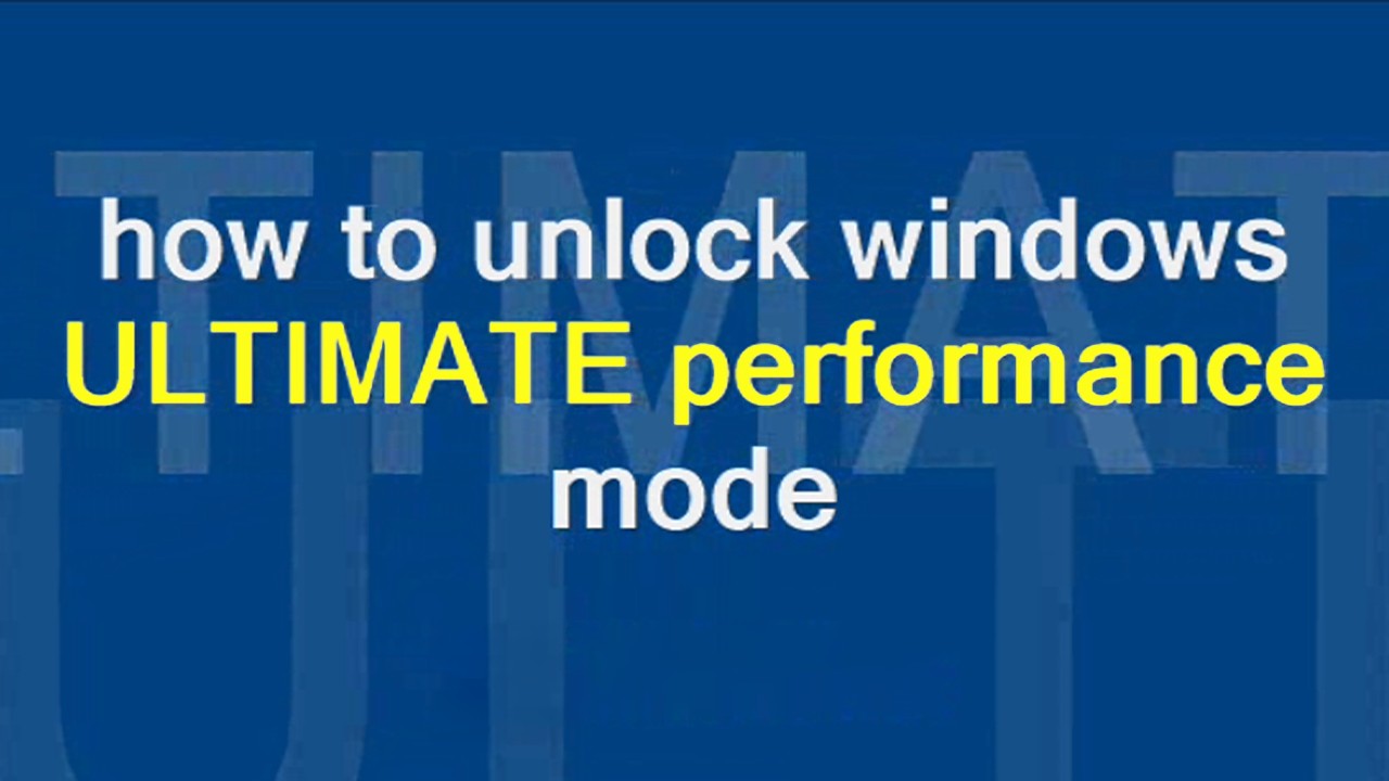 How to unlock Windows Ultimate Performance (NOT april fools)