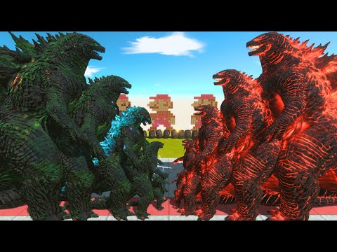 Epic War - Godzilla Aquatic Moss MOSSZILLA VS FIRE THERMO GODZILLA - Animal Revolt Battle Simulator