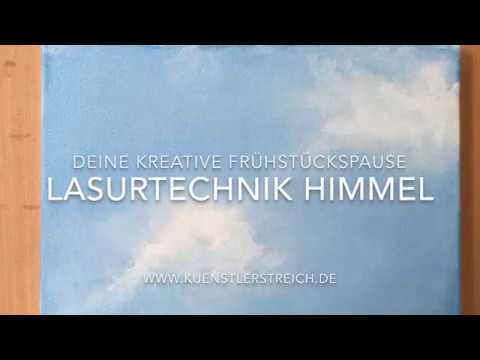 Sky clouds with acrylic, glaze technique, tutorial, acrylic techniques, beginner