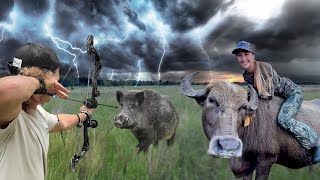 Archery Hog Hunt in Lightning Storm.. ONE Second to Make a LETHAL Shot!