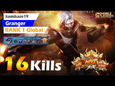 16 Kill Super Cannon HeadShot! - Top 1 Global Granger by kamikaze19 - Mobile Legends