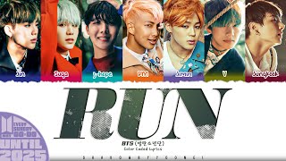 Download lagu BTS (방탄소년단) 'RUN' Lyrics [Color Coded Han_Rom_Eng] | UNTIL 2025 #67 mp3