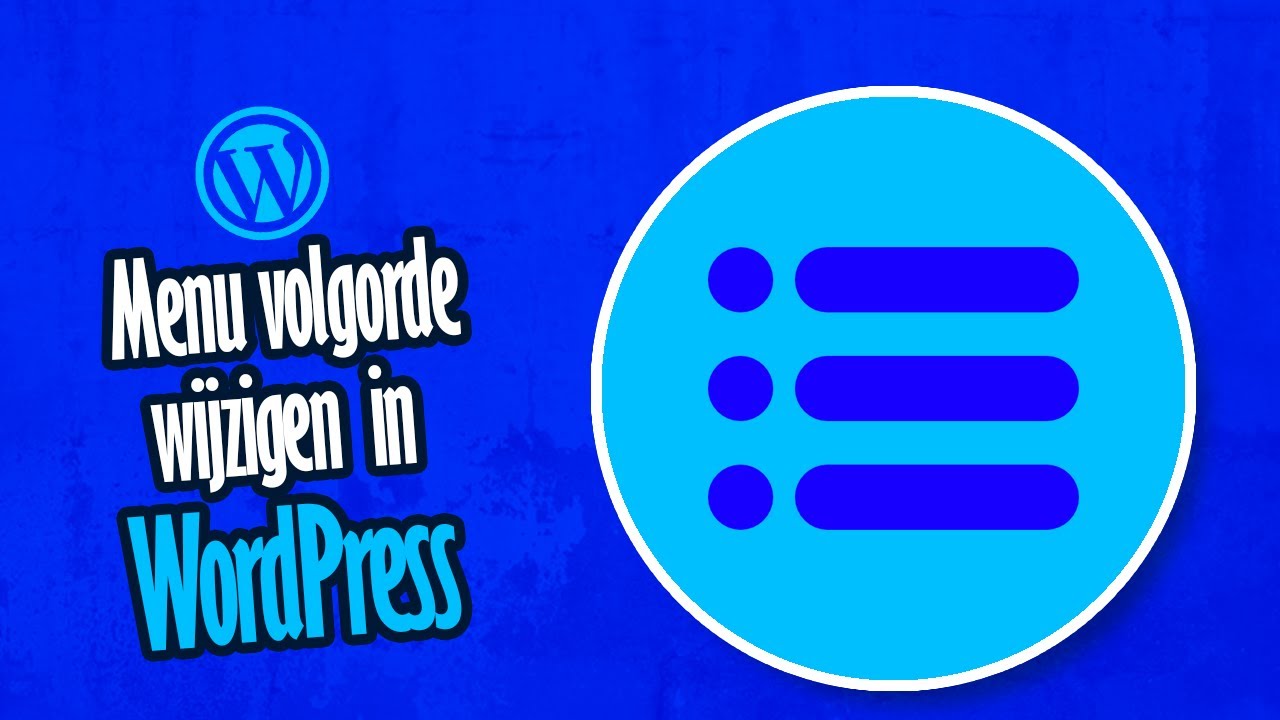 WordPress | Menu volgorde wijzigen
