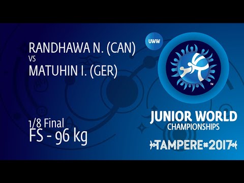 1/8 FS - 96 kg: I. MATUHIN (GER) df. N. RANDHAWA (CAN) by VPO1, 10-3