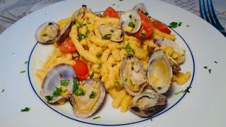 PASSATELLI ASCIUTTI CON VONGOLE E POMODORINI - Buonissimi e facilissimi fatti in casa