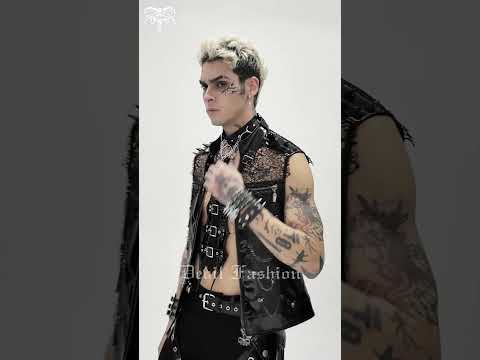 Gothic Mesh Spike Vest With Chains and Zipper