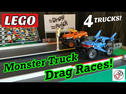 LEGO Technic Monster Truck Drag Race Competition - Sets 42118 42119 42134 42135 Grave Digger & More