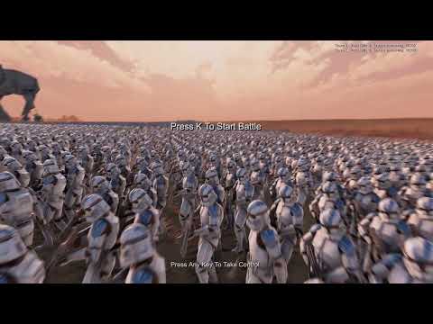 AT-AT and Clone Troopers vs B1 Battle Droids | Virtual Combat HQ