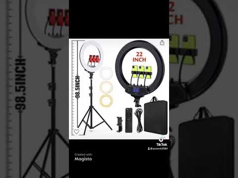 22" LED Ring Light, with 75" Tripod/LCD Display/Wireless Remote 2500K-8500K YouTube,Facebook, TikTok