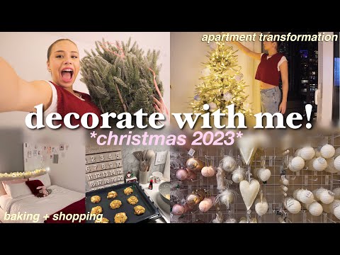 DECORATING MY CHRISTMAS TREE + APARTMENT | getting in the christmas spirit, baking, & shopping!!