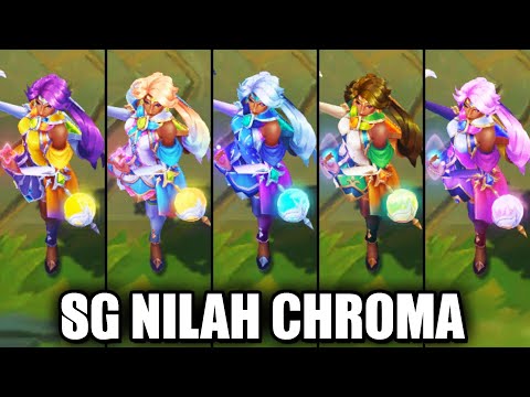 All Star Guardian Nilah Chroma Skins Spotlight (League of Legends)