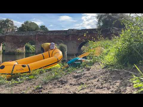 Farndon to Chester, 18km packraft Sept 2021 - set up time lapse