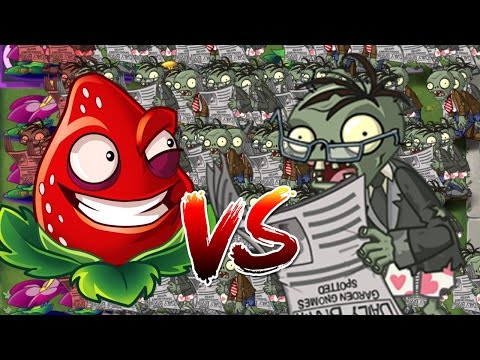 Plants vs Zombies 2 Epic Hack : Strawburst vs Modern Newspaper Zombies