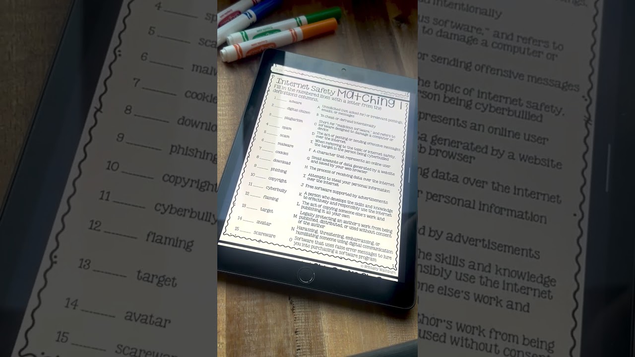 Free Tech Vocab Worksheets!