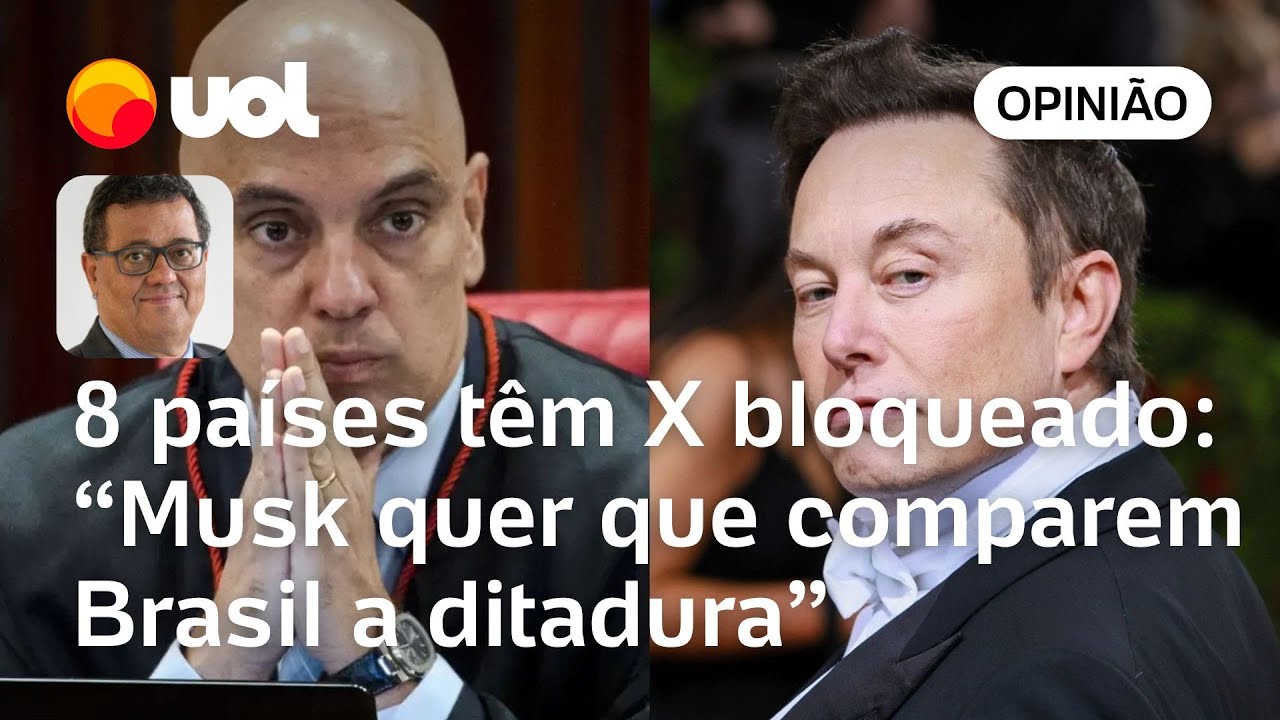 X é bloqueado em 8 países: 'Intuito de Musk é que comparem Brasil a países com ditadura', diz Tales