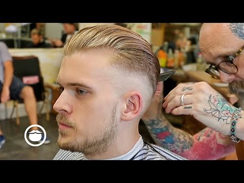 Slicked Back Skin Fade Haircut Video