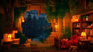 Rainy Cave Hideout | Minecraft Music with Soft Rain for Sleeping & Studying (10 Hours)