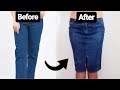 How To Change Old Pants Into Beautiful Skirts Now | Diy Pants To Skirt Transform | Refashion