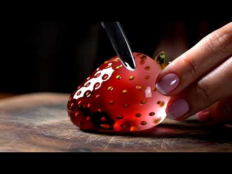 Crystal Strawberry Cut in Half | Oddly Satisfying Moment #shorts
