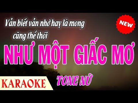 Karaoke Như Một Giấc Mơ Tone Nữ | Nhạc Trẻ 8x 9x | Hạ Vũ music