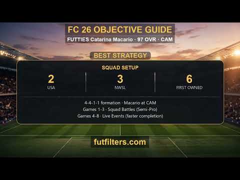 FUTTIES Catarina Macario (97 OVR CAM) Pre-Season objective in EA FC 26 - full requirements