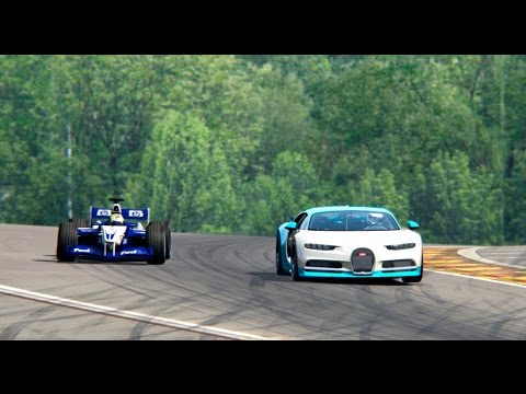 Battle Bugatti Chiron vs Williams F1 2002 - Spa